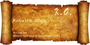 Kotvics Olga névjegykártya