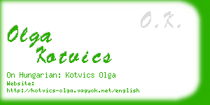 olga kotvics business card